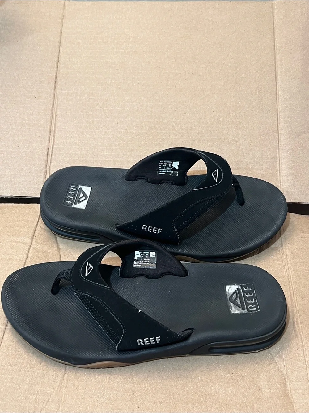 Reef Black Mens Flip Flop Sandals Size 10